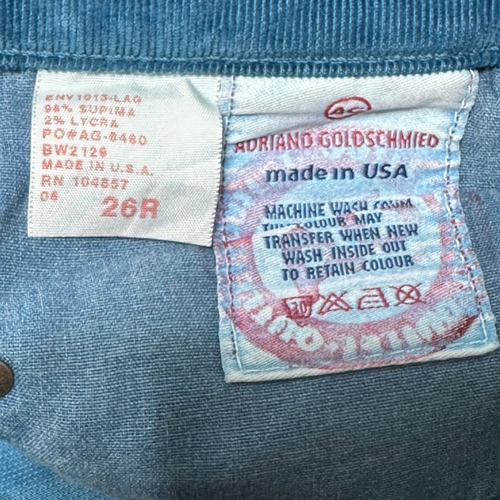 AG Adriano Goldschmied the Angel Corduroy Bootcut Pants Teal Women Size 26R - Picture 6 of 12